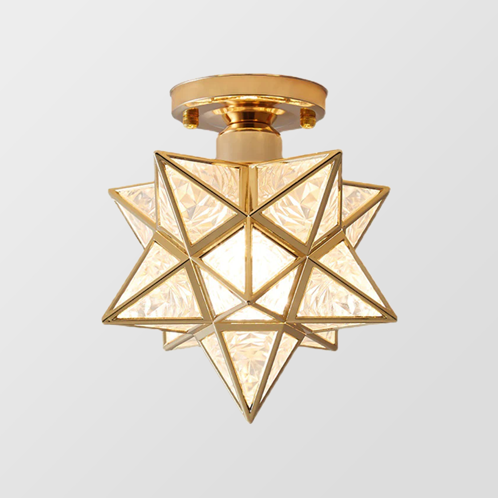 CelestiaGlow | Stylish Gold Star Shaped Flush Mount Ceiling Light Fixture 2