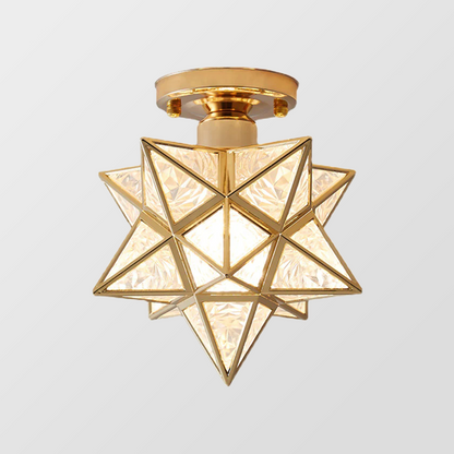 CelestiaGlow | Stylish Gold Star Shaped Flush Mount Ceiling Light Fixture 2