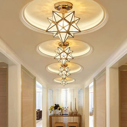 CelestiaGlow | Stylish Gold Star Shaped Flush Mount Ceiling Light Fixture 3