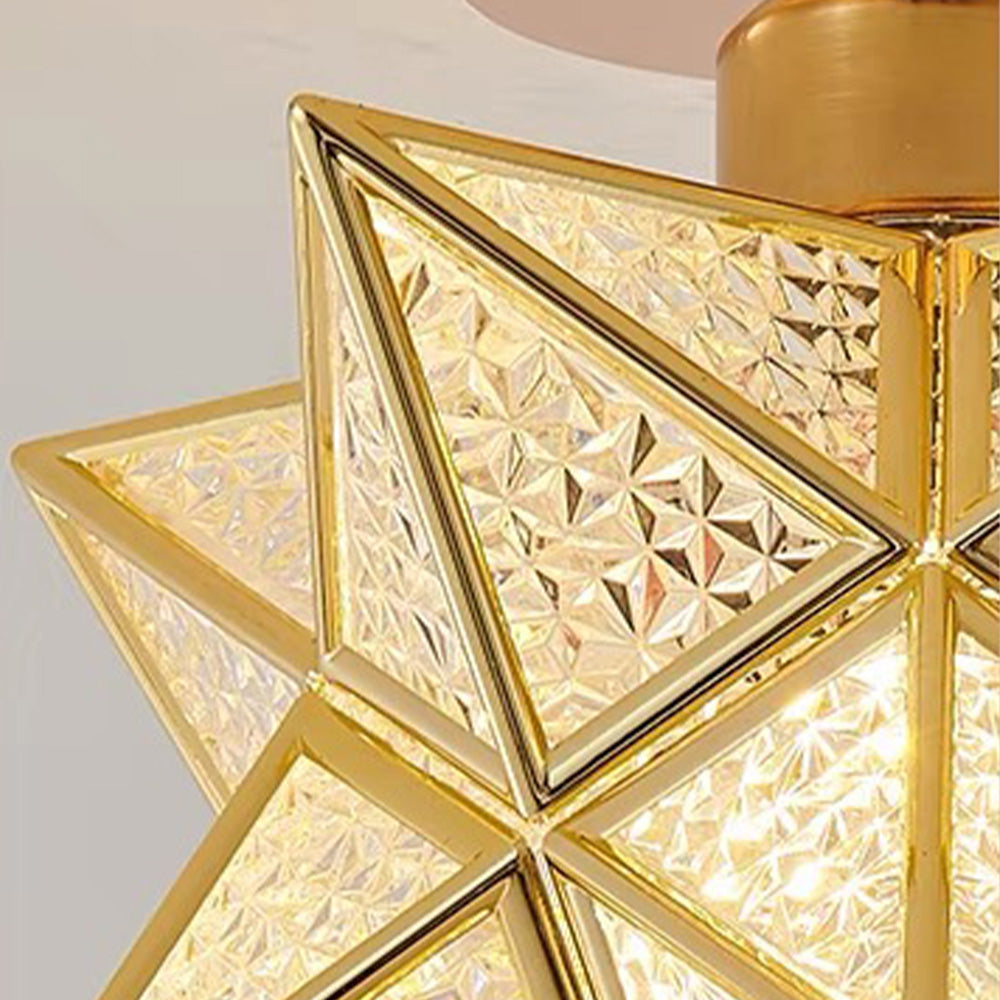 CelestiaGlow | Stylish Gold Star Shaped Flush Mount Ceiling Light Fixture 5