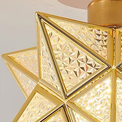 CelestiaGlow | Stylish Gold Star Shaped Flush Mount Ceiling Light Fixture 5