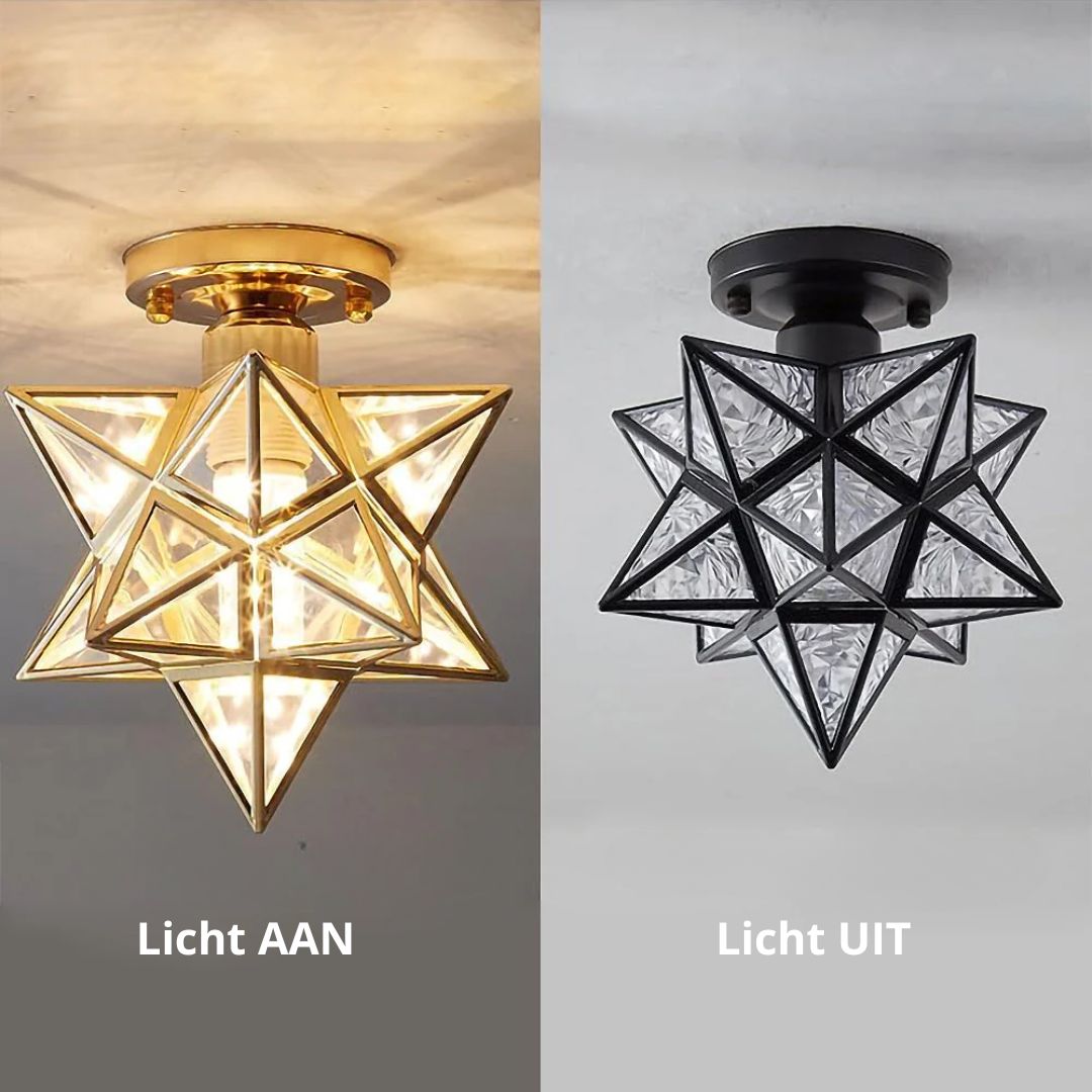 CelestiaGlow | Stylish Gold Star Shaped Flush Mount Ceiling Light Fixture 7