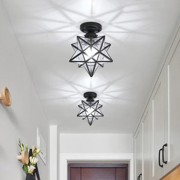 CelestiaGlow | Stylish Gold Star Shaped Flush Mount Ceiling Light Fixture 8