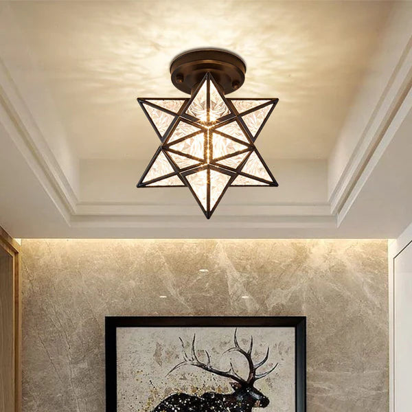 CelestiaGlow | Stylish Gold Star Shaped Flush Mount Ceiling Light Fixture 9