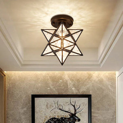 CelestiaGlow | Stylish Gold Star Shaped Flush Mount Ceiling Light Fixture 9