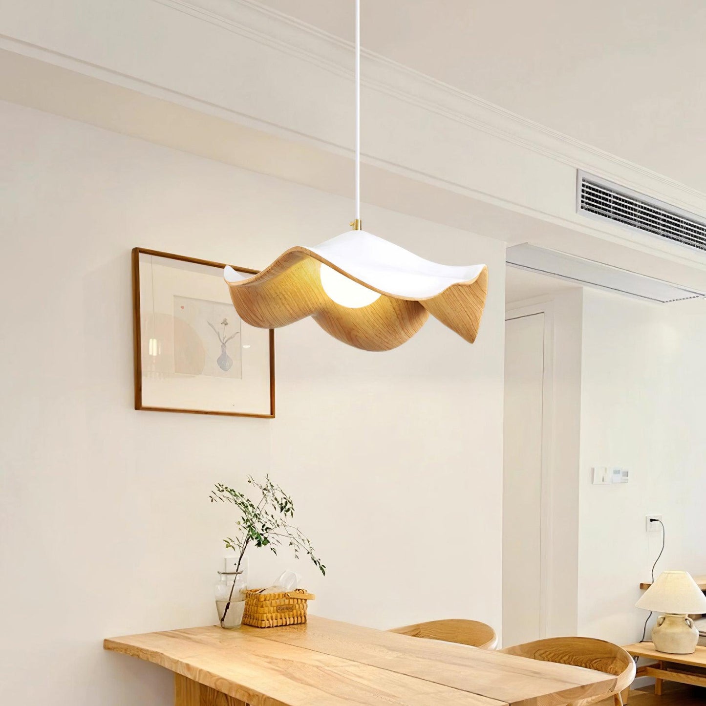 Minimalist Wave Resin Hanging Lamp
