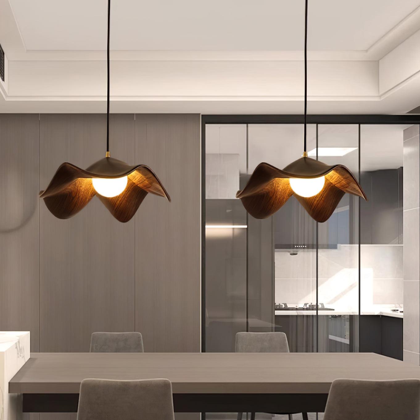 Minimalist Wave Resin Hanging Lamp