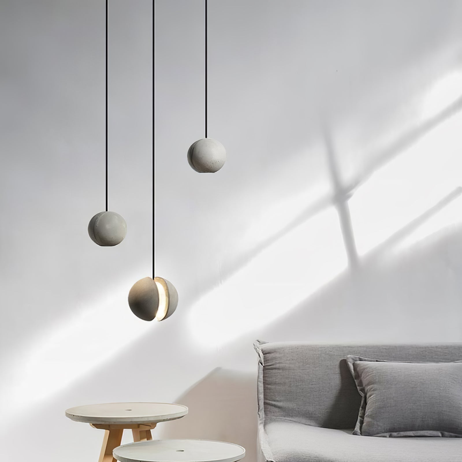 Cemento | Modern Minimalist Gray Concrete Pendant Light for Kitchen Island 5