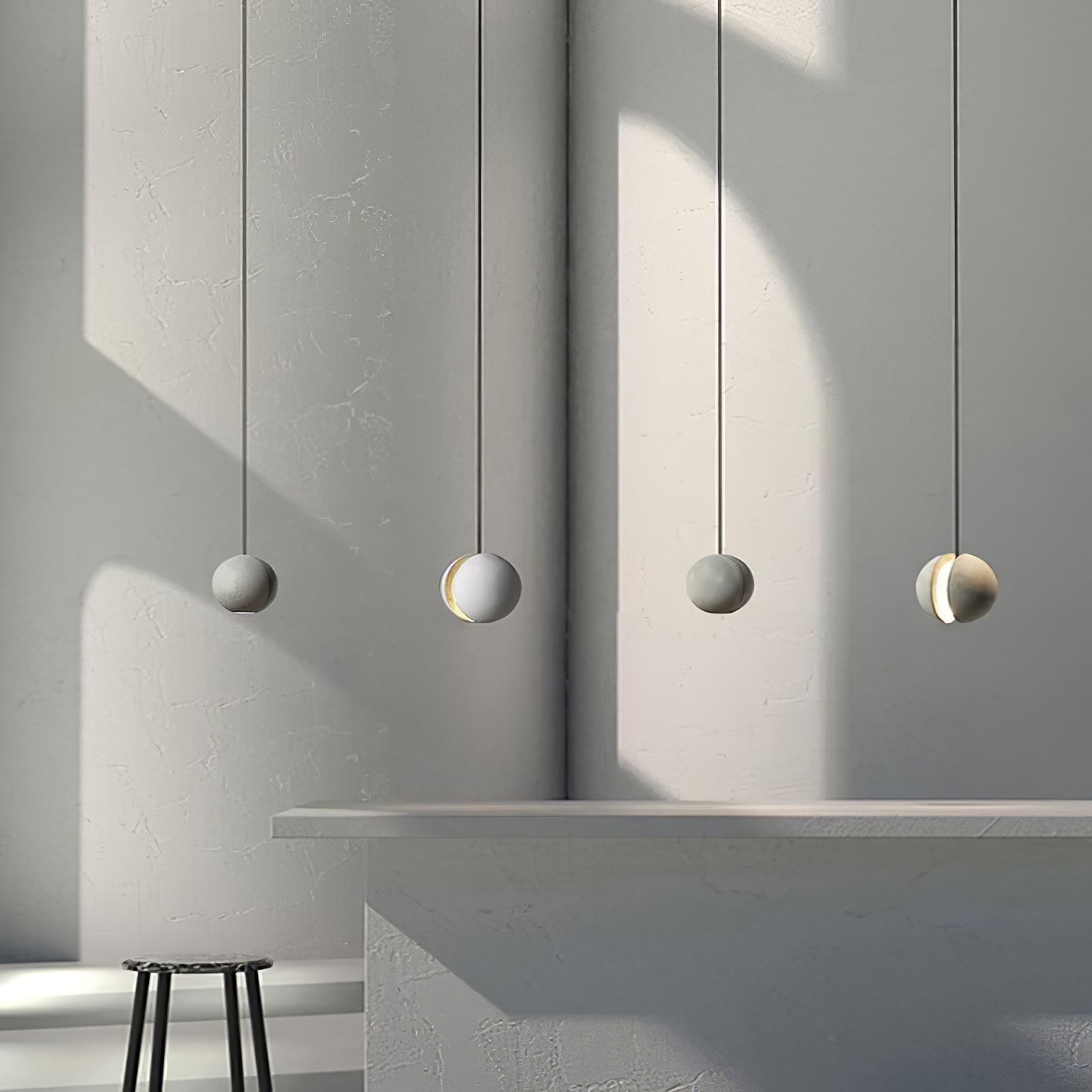 Cemento | Modern Minimalist Gray Concrete Pendant Light for Kitchen Island 8