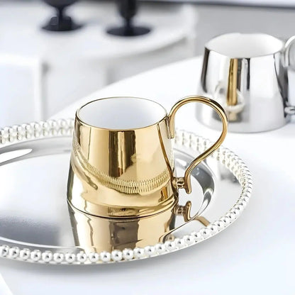 Veloria Ceramic Cup – Electroplated Reflective Finish Inovessa