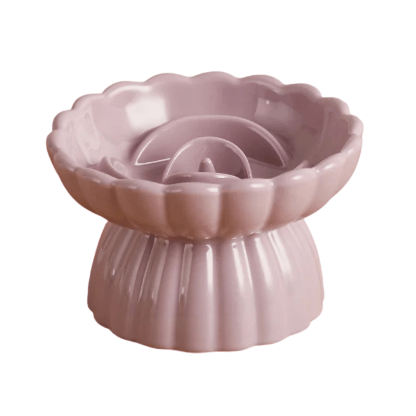 Ceramic Slow Feeder Dog Bowl and Elevated Cat Bowl - Flower Shaped Design for Healthy Eating 6