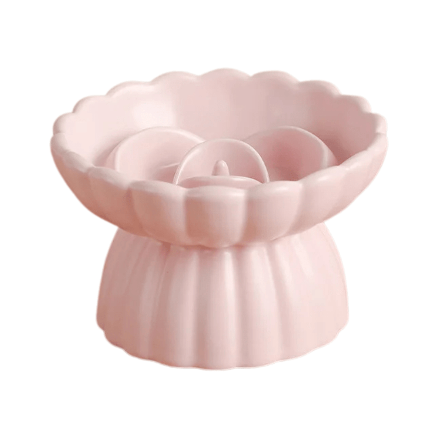 Ceramic Slow Feeder Dog Bowl and Elevated Cat Bowl - Flower Shaped Design for Healthy Eating 7
