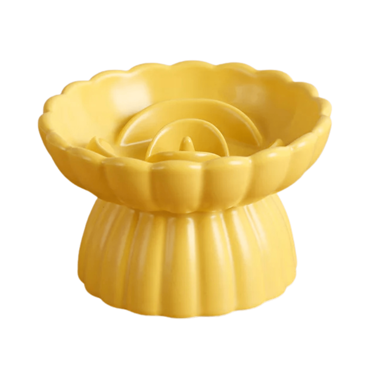 Ceramic Slow Feeder Dog Bowl and Elevated Cat Bowl - Flower Shaped Design for Healthy Eating 8