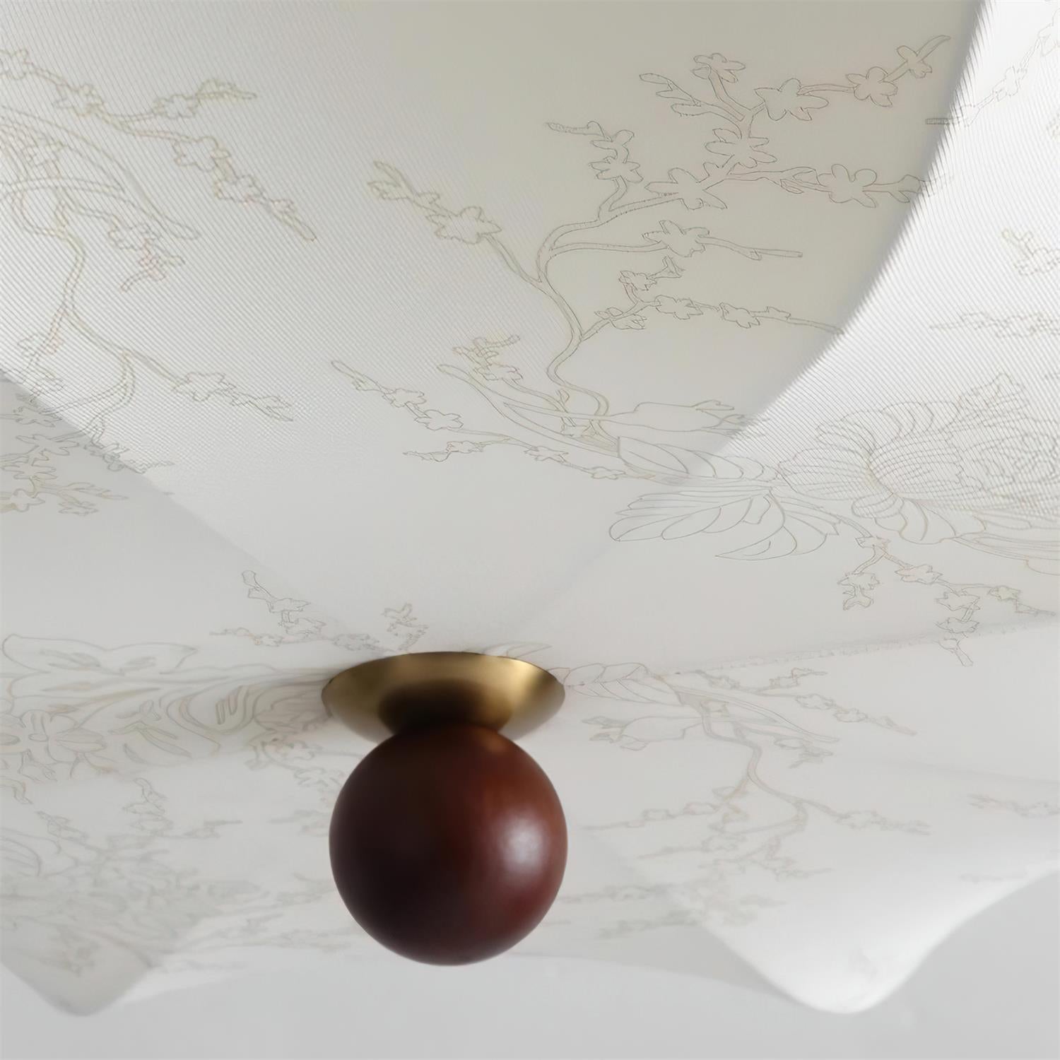 Cervula | Elegant Japandi Fabric Flush Mount Ceiling Light Fixture 8