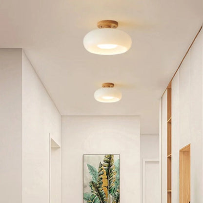 Rustic Wooden Ceiling Mount Light Fixture