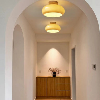 Rustic Wooden Ceiling Mount Light Fixture