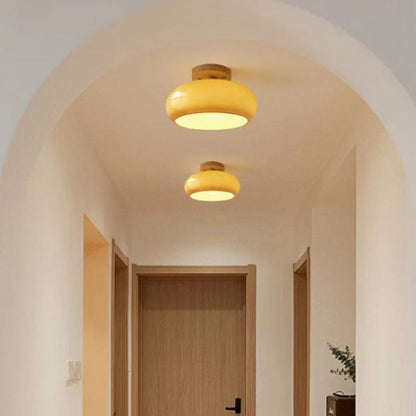 Rustic Wooden Ceiling Mount Light Fixture