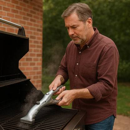 Easy Clean Grill Brush, Ergonomic Handle - Lusomart