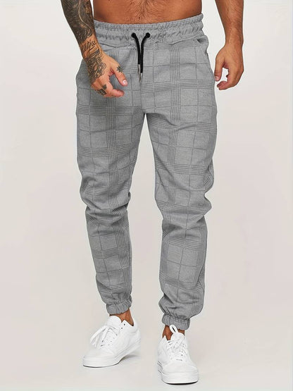 Fashionable Grid Jogger Pants for Men - Lusomart