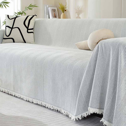 Soft Plush Throw Blanket with Tassels for Sofa