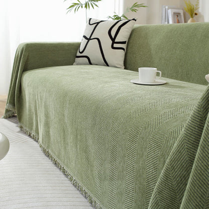 Soft Plush Throw Blanket with Tassels for Sofa