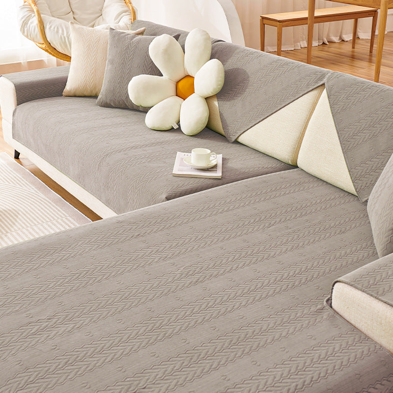 Soft Floral Print Slip Resistant Sofa Cover