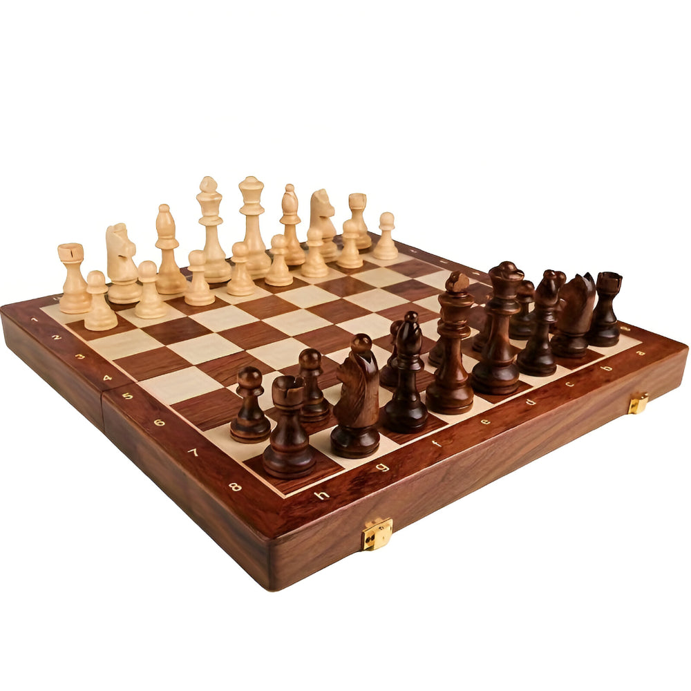 Traditional Wood Chess Board Set with Box