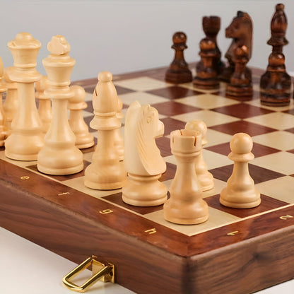 Traditional Wood Chess Board Set with Box