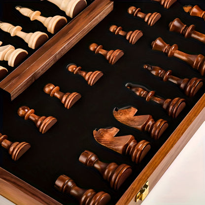 Traditional Wood Chess Board Set with Box
