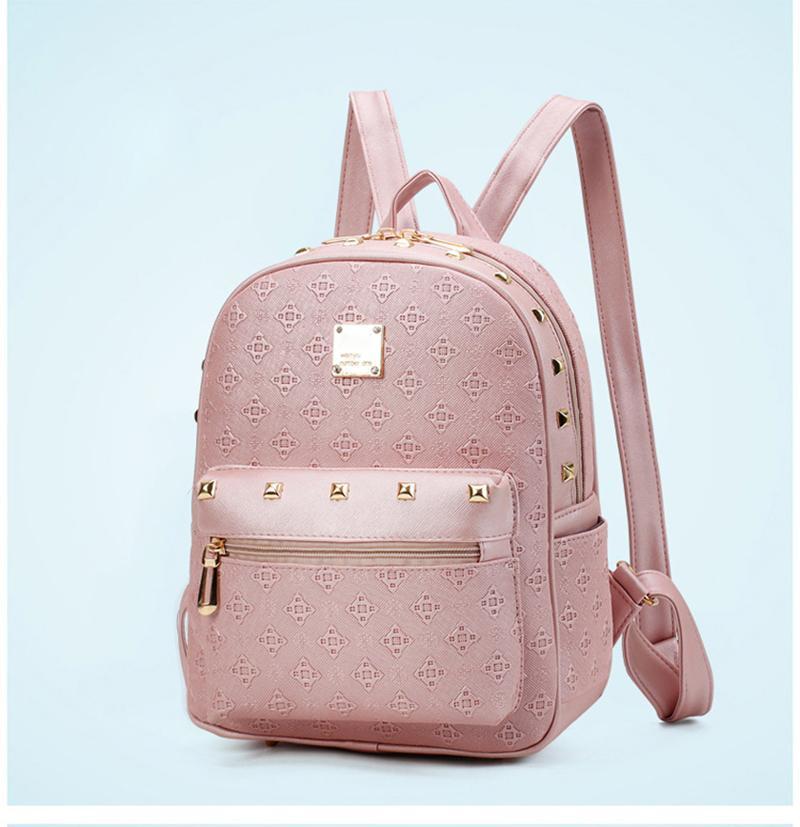 ChicAura | Stylish Elegant Leather Backpack for Women with Gold Accents 3