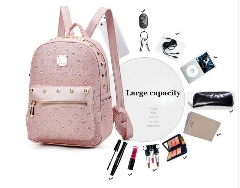 ChicAura | Stylish Elegant Leather Backpack for Women with Gold Accents 4