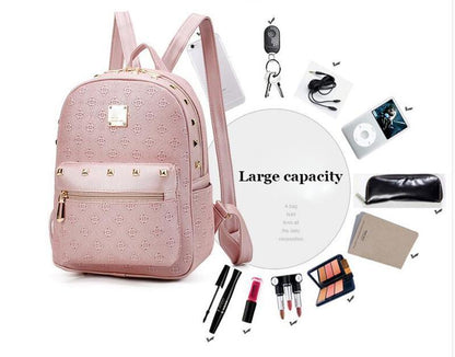 ChicAura | Stylish Elegant Leather Backpack for Women with Gold Accents 4