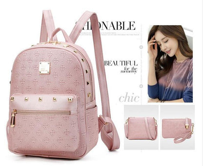 ChicAura | Stylish Elegant Leather Backpack for Women with Gold Accents 5