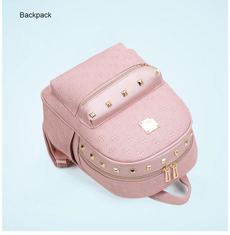 ChicAura | Stylish Elegant Leather Backpack for Women with Gold Accents 8
