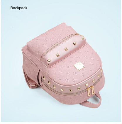 ChicAura | Stylish Elegant Leather Backpack for Women with Gold Accents 8