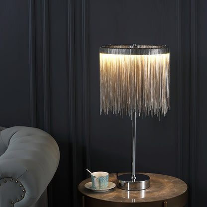 ChicGlow - Table Lamp with Sophisticated Tassel Details and Ambient Lighting 1