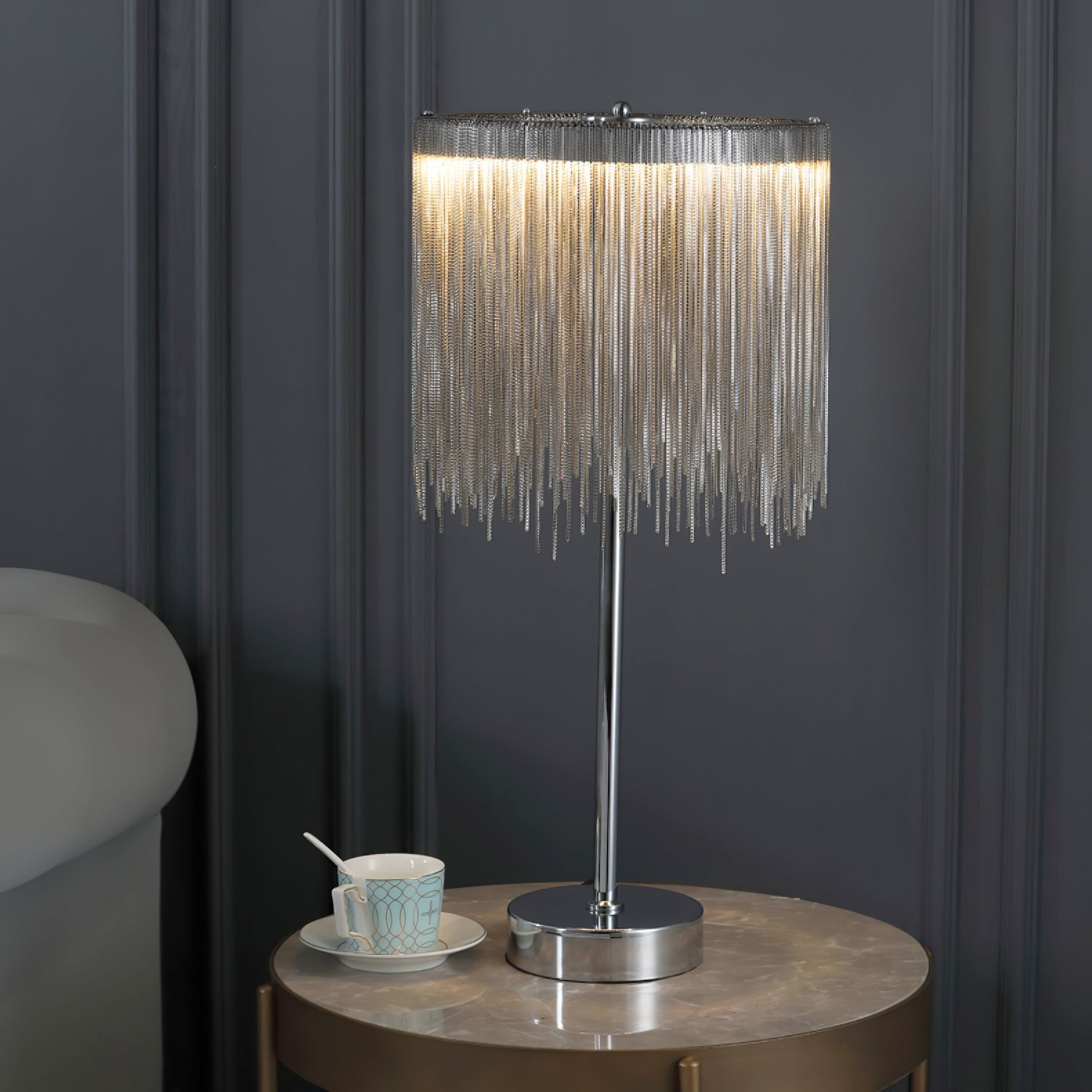 ChicGlow - Table Lamp with Sophisticated Tassel Details and Ambient Lighting 2