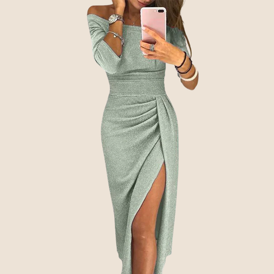 Stylish Women's Black Floor Length Dress - Lusomart