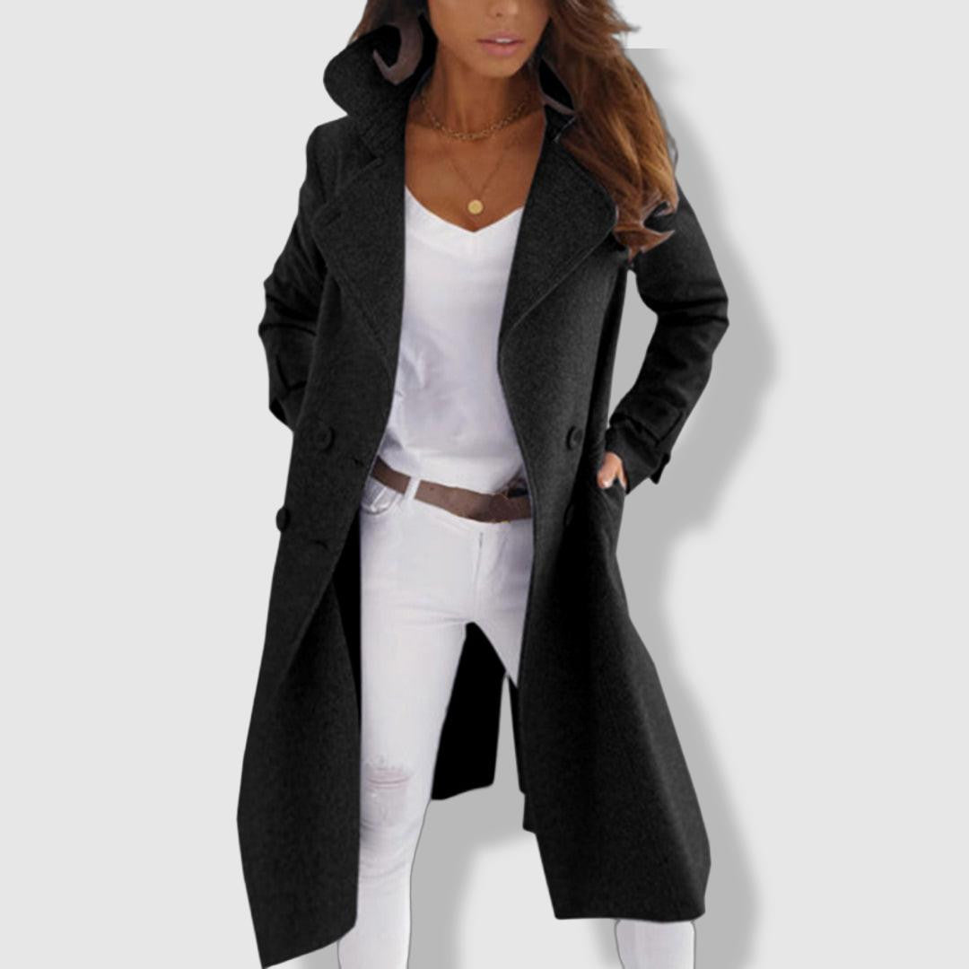 Classic Double Breasted Wool Winter Coat - Lusomart