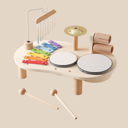Children’s Wooden Music Table Xylophone Drums Educational Instrument 1