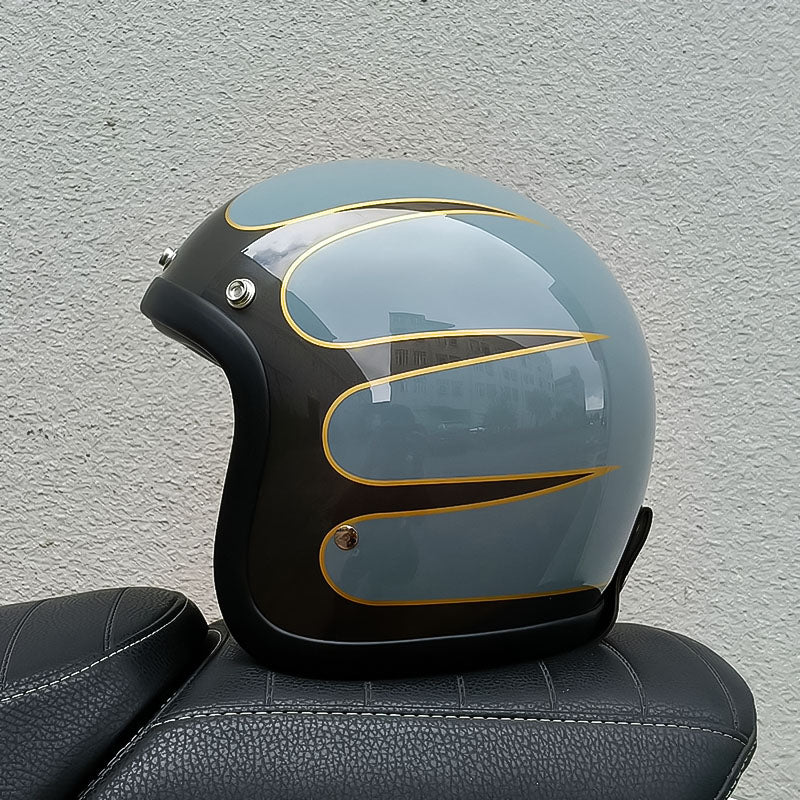 Classic Vintage Motorcycle Helmet DOT ECE Certified