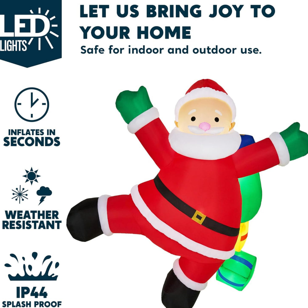 Fun Inflatable Santa Claus Outdoor Holiday Decor Lights
