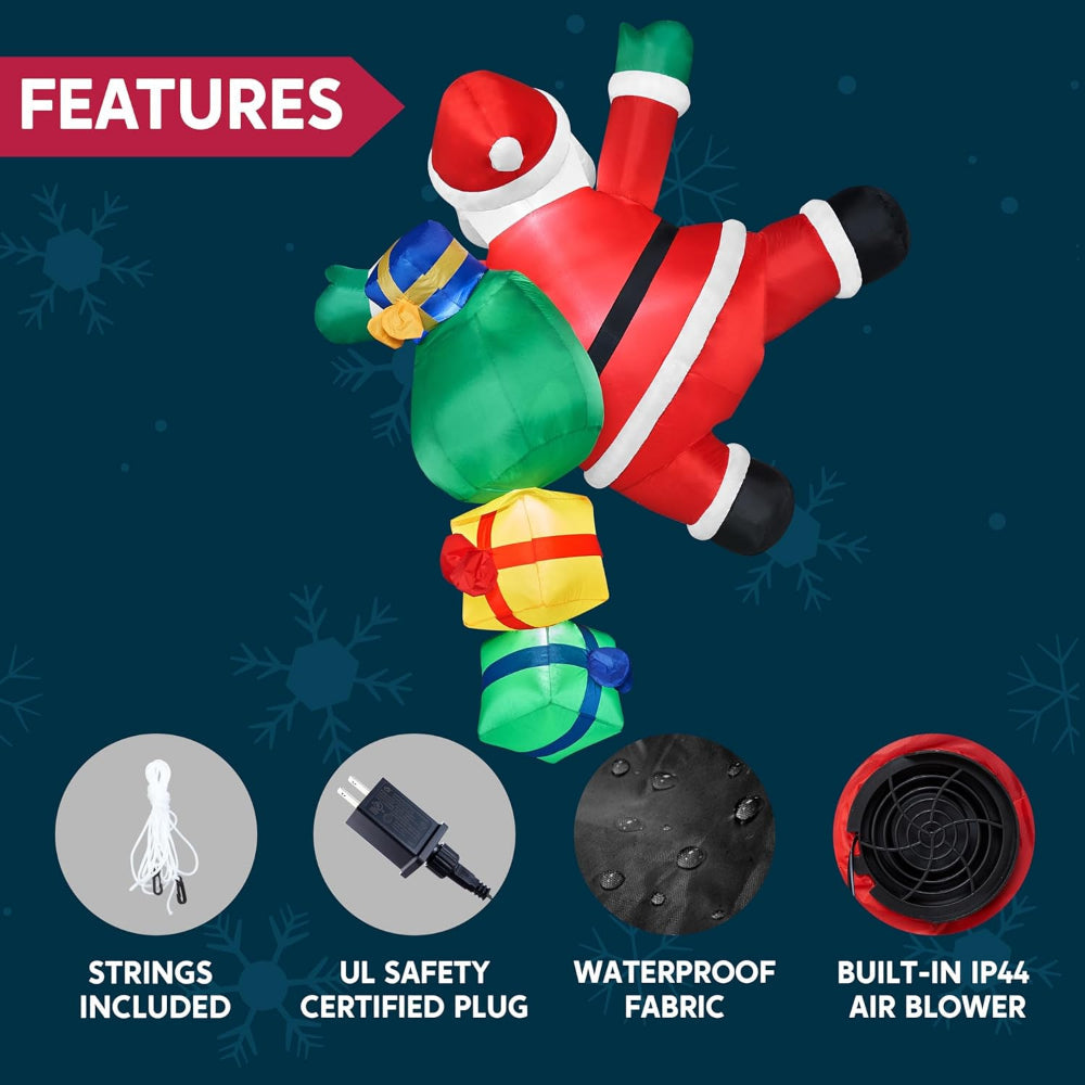 Fun Inflatable Santa Claus Outdoor Holiday Decor Lights