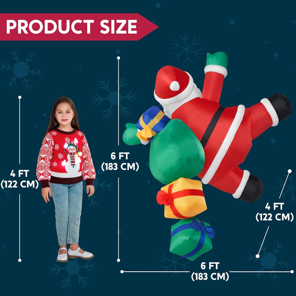 Fun Inflatable Santa Claus Outdoor Holiday Decor Lights