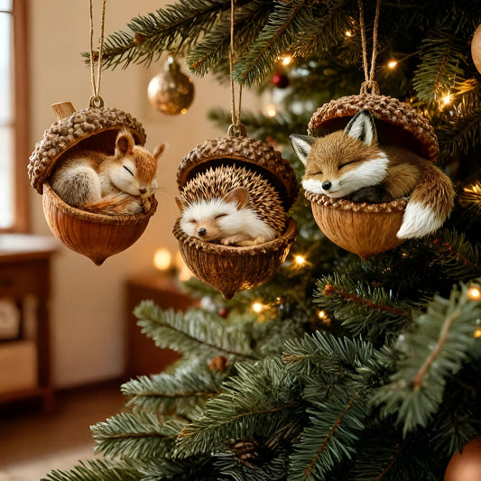 Winter Woodland Animal Ornament Tree Decoration - Lusomart