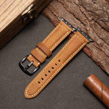 Classic Brown Leather Watch Strap — Iced Pattern