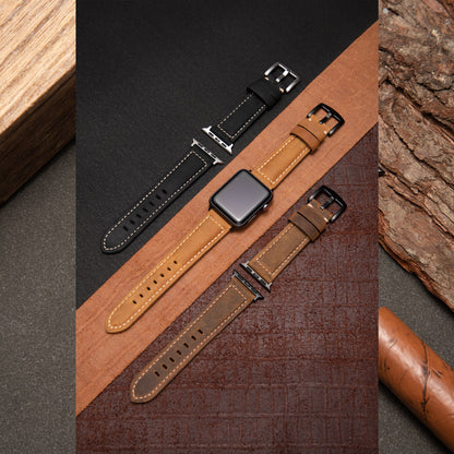 Classic Brown Leather Watch Strap — Iced Pattern