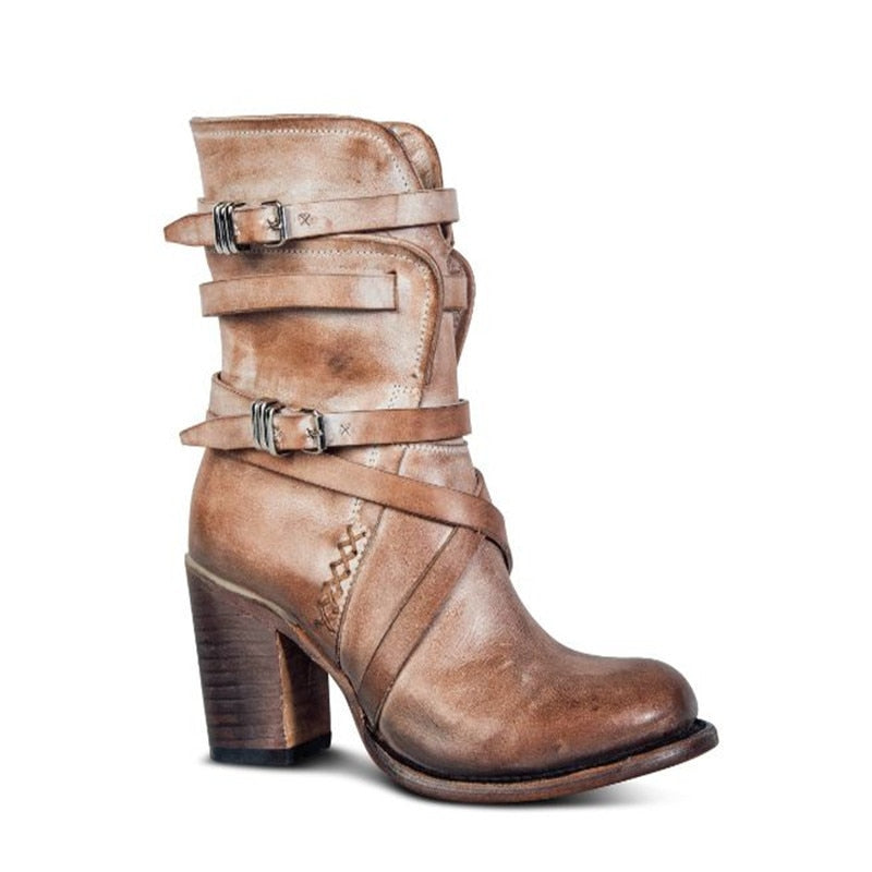 Classic Black Ankle Boots – Women’s Chunky Heel Footwear with Stylish Distressed Detail 3