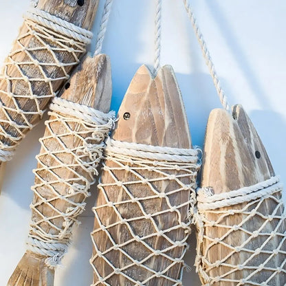 wooden fish decor, coastal wall art, nautical wall hanging 