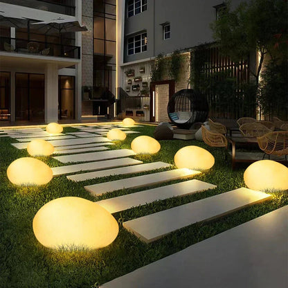Solar Powered Colorful Rock Garden Lamp